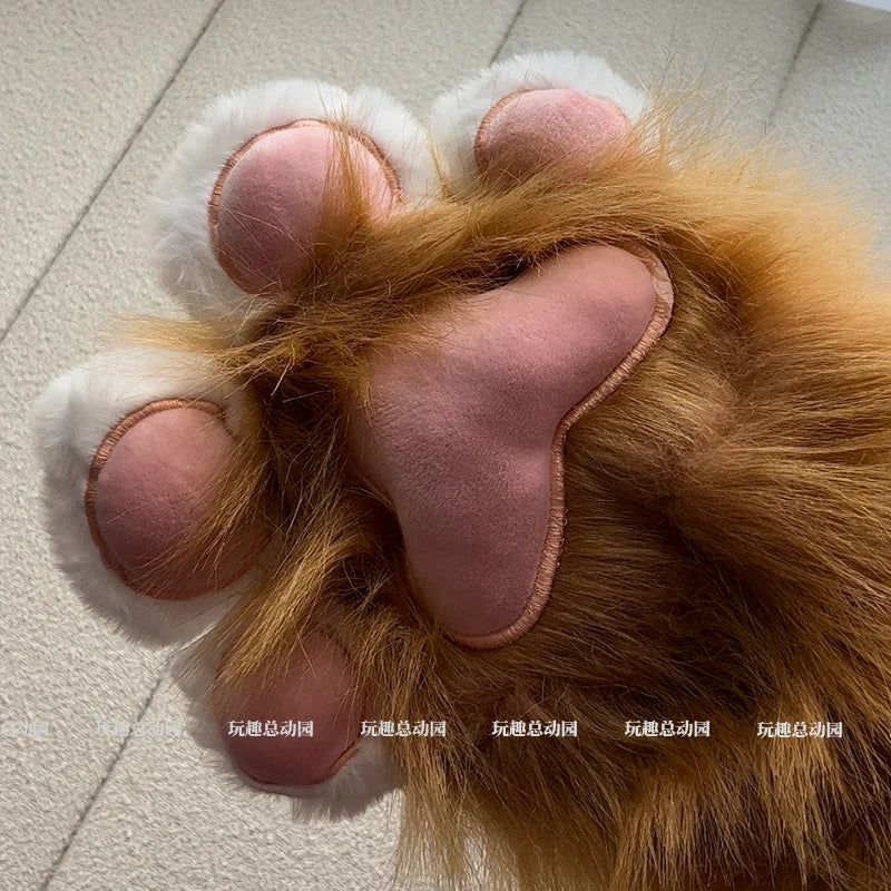 Anime Cute Cat Claw Glove Plush Toy Turn Into Cat Cosplay Props Funny Gloves White Black Grey Plushies Costume Accessories Glove