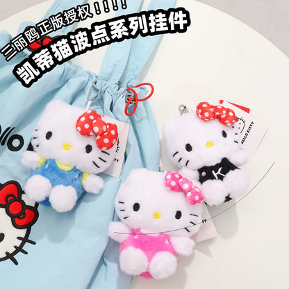 Genuine Sanrio Hello Kitty Cute Girl Keychain Car School bag Pendant Kids Plush Toys Keyring Plushier Birthday Thanksgiving Gift