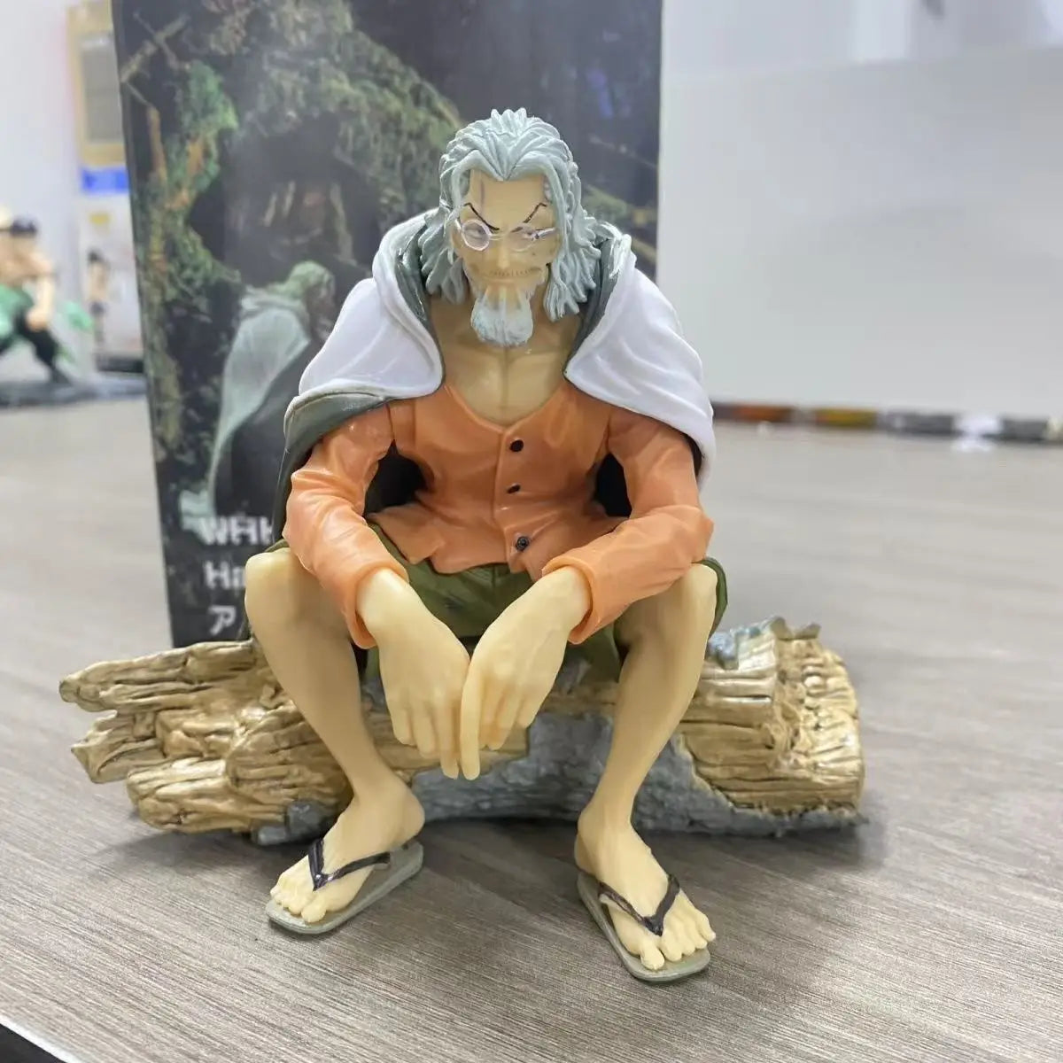 12cm One Piece Silvers Rayleigh Sitting Pose Anime Figure Desktop Decoration by The Codex