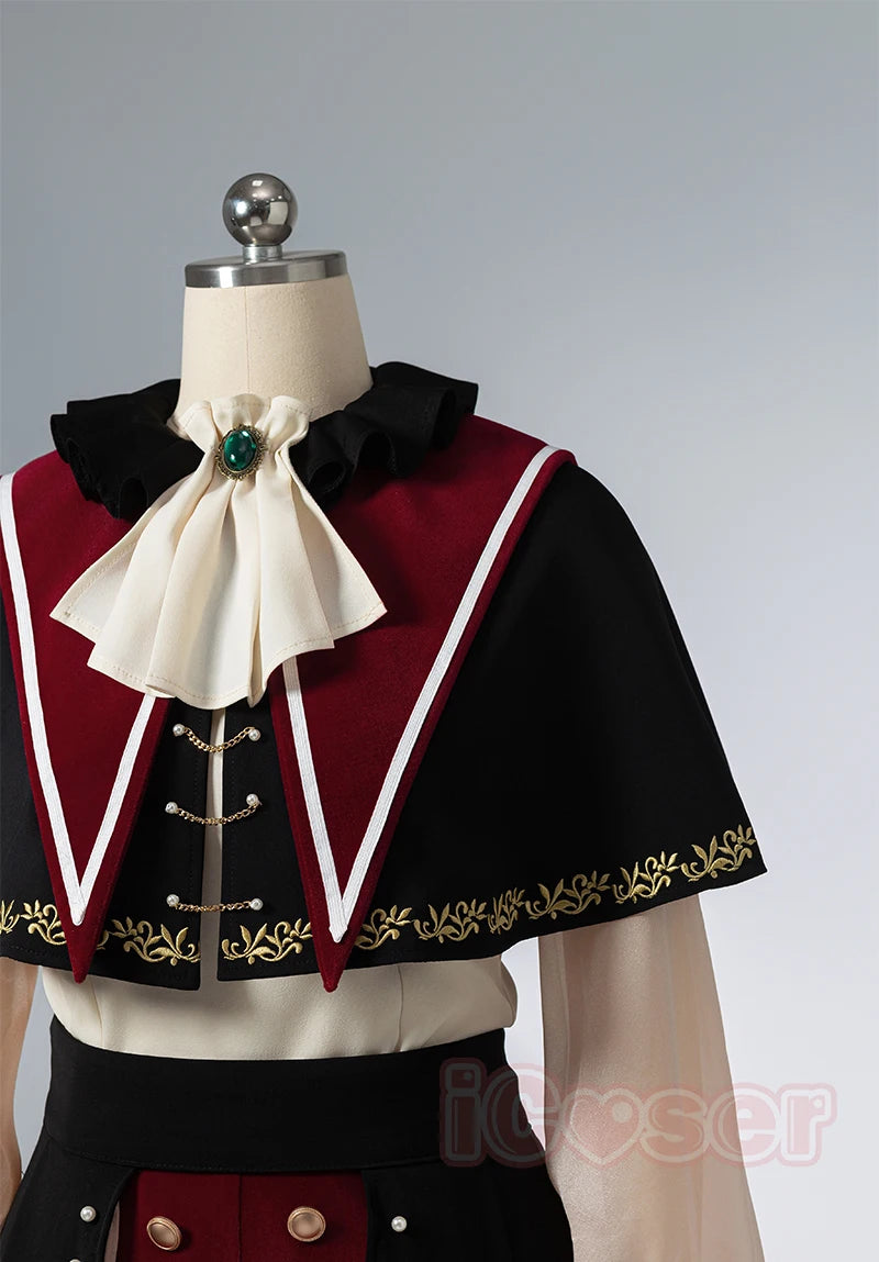 BanG Dream Wakaba Mutsumi Cosplay Costume Wig Red Dress Mortis Uniform Ave Mujica Earrings Halloween Party for Women Girls Props