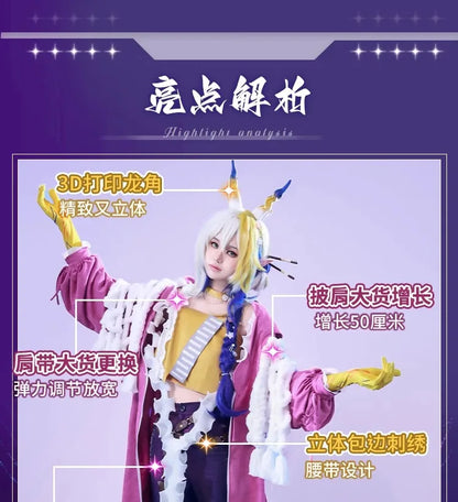 iCoser Arknights Shu Spring Feast Cosplay Costume Wig Uniform Headwear Tail Tianshi Rhodes Island Halloween Party for Women Girl
