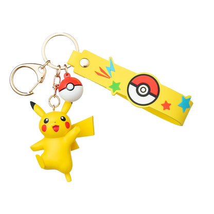 Genuine Pokemon Morpeko Keychain Gengar Meowth Cubone Jigglypuff Mimikyu Anime Action Figure Toy Keyring Fragrance Pendant Gift