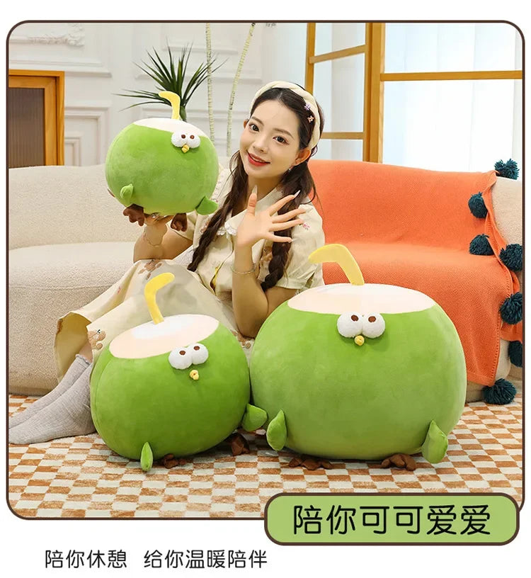 Hot 30-60cm Fun Coconut Chicken Animal Plush Doll Pillow Cute Big Eyes Big Chicken Leg Round Chicken Soft Plush Toy Home Decor