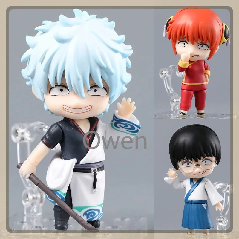 Anime Sakata Gintok Figures GINTAMA Kagura Figurines Q Version Shimura Shinpachi Figure PVC Birthday Collection model Toys Gifts