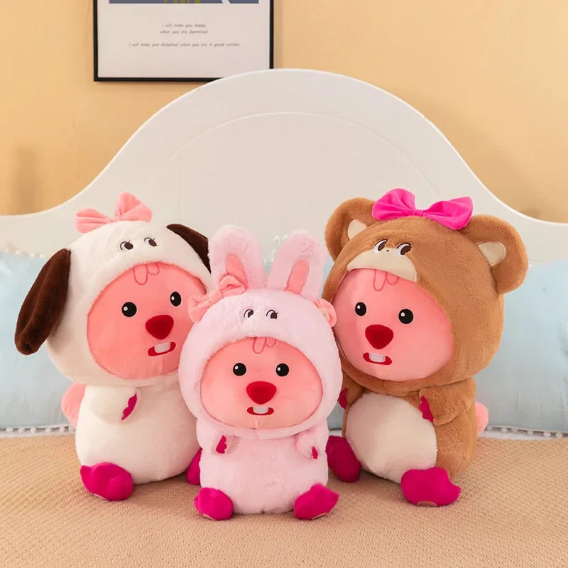 33-60cm/ Kawaii Original Anime Cartoon Plush Toy Little Beaver Rock Animal Serie Cute Plush Doll Interior Decoration Kids Gift