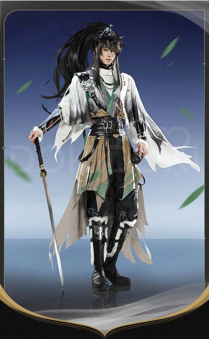 Qiuyuan Cosplay Costume Game Wuthering Waves DokiDoki-SR Men White Suits Wuthering Waves Qiuyuan Wig Cosplay Accessories