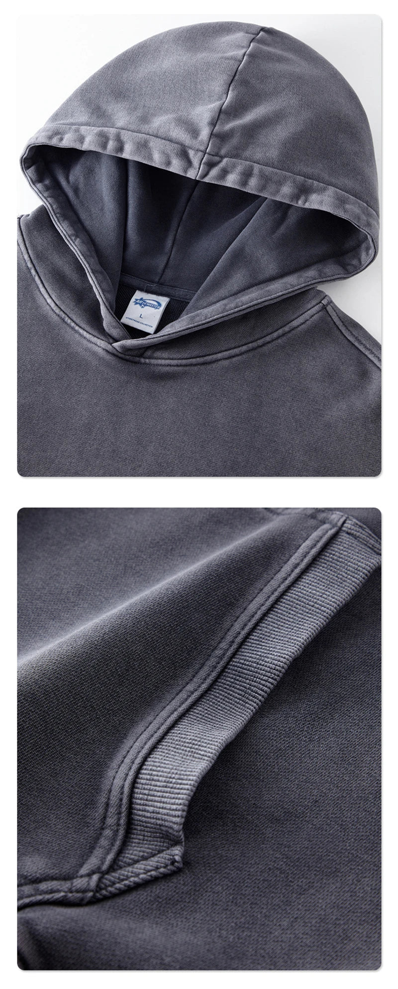 ZODF Vintage Batik Washed 420gsm Cotton Hoodies For Men Unisex Heavyweight Loose Hip Hop Hooded Sweatshirts Pullovers HY0696