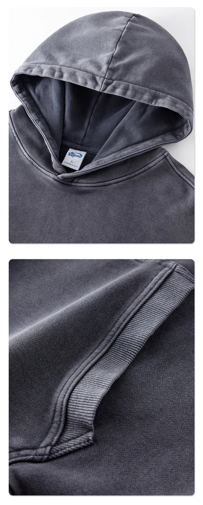 ZODF Vintage Batik Washed 420gsm Cotton Hoodies For Men Unisex Heavyweight Loose Hip Hop Hooded Sweatshirts Pullovers HY0696