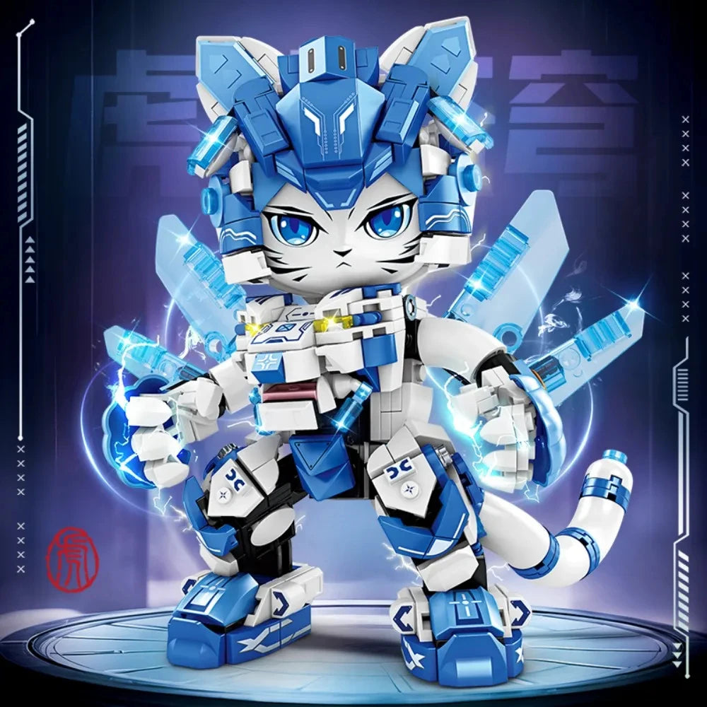 2025 Kung Fu Style 12-in-1 Mechanical Panda & Zodiac Building Blocks Set, Articulated Animal Model Toys for Boys Birthday Gifts