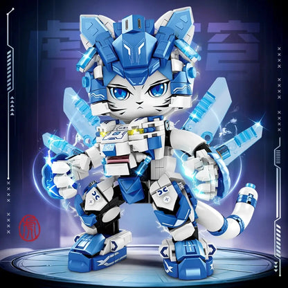 2025 Kung Fu Style 12-in-1 Mechanical Panda & Zodiac Building Blocks Set, Articulated Animal Model Toys for Boys Birthday Gifts