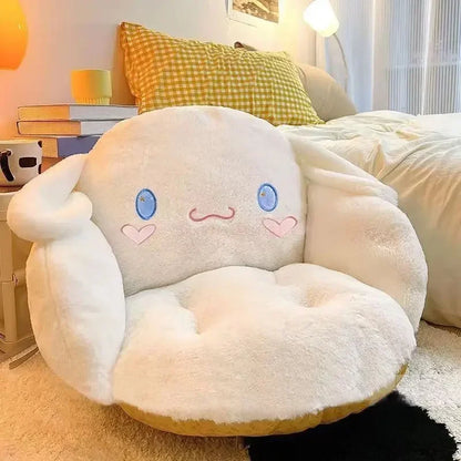 Aoger Big Size Cute Cinnamoroll Plush Half Surrounded Black Kuromi Cushion Backrest Dormitory Office Non-Slip Chair Cushion Toys
