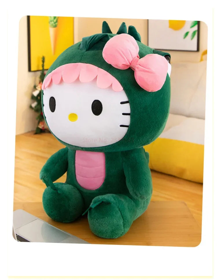 35cm Aoger Hello Kitty Cos Dinosaur Kawaii Cartoon Plush Doll Toys Soft Throw Pillow Back Cushion Girls Birthday Toyd Gifts