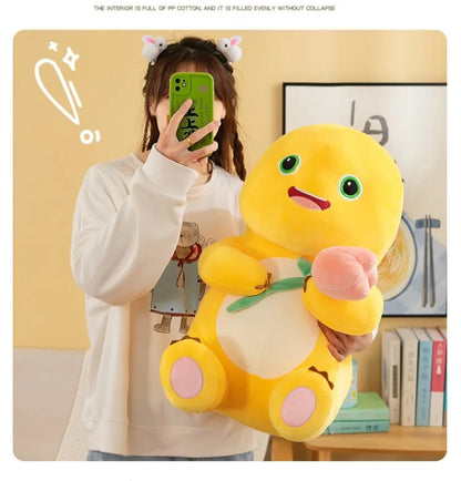 Hot Kawaii Plush Doll Love Yellow Embracing Flower Milk Dragon Dinosaur Doll Cute Plush Stuffed Pillow Soft Doll Birthday Gift