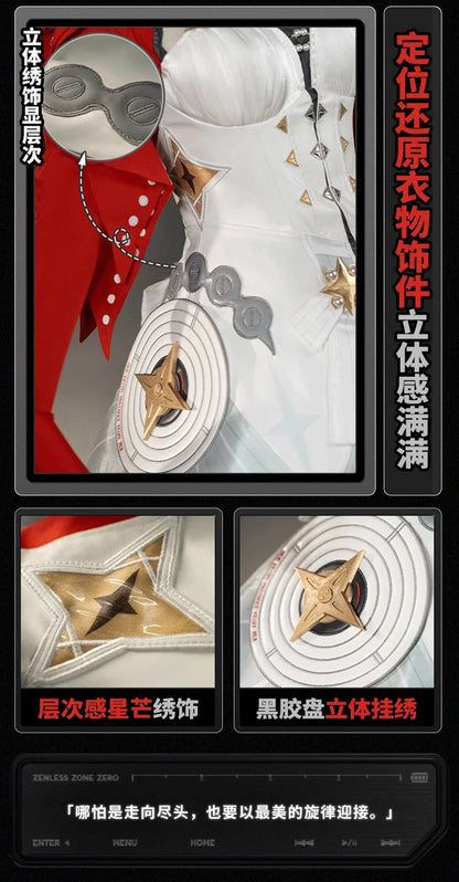 Astra Yao Cosplay Costume Wig Dress Zenless Zone Zero Uniform Headwear Earrings Stars of Lyra Halloween Party Women Girls Props