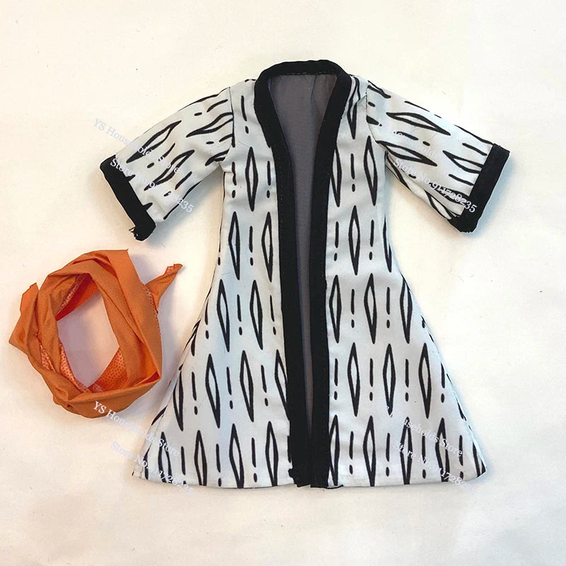 1/12 Anime One Piece Roronoa Zoro Man Soldier Mini Hemline Long Black Green Windbreaker Coat Toys Accessory For 6" Shf Figure