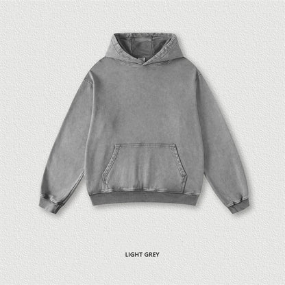 ZODF Retro Men Heavyweight Washed Cotton Hoodies Unisex Loose Thick 420gsm Hooded Sweatshirts Pullovers Coats HY0466