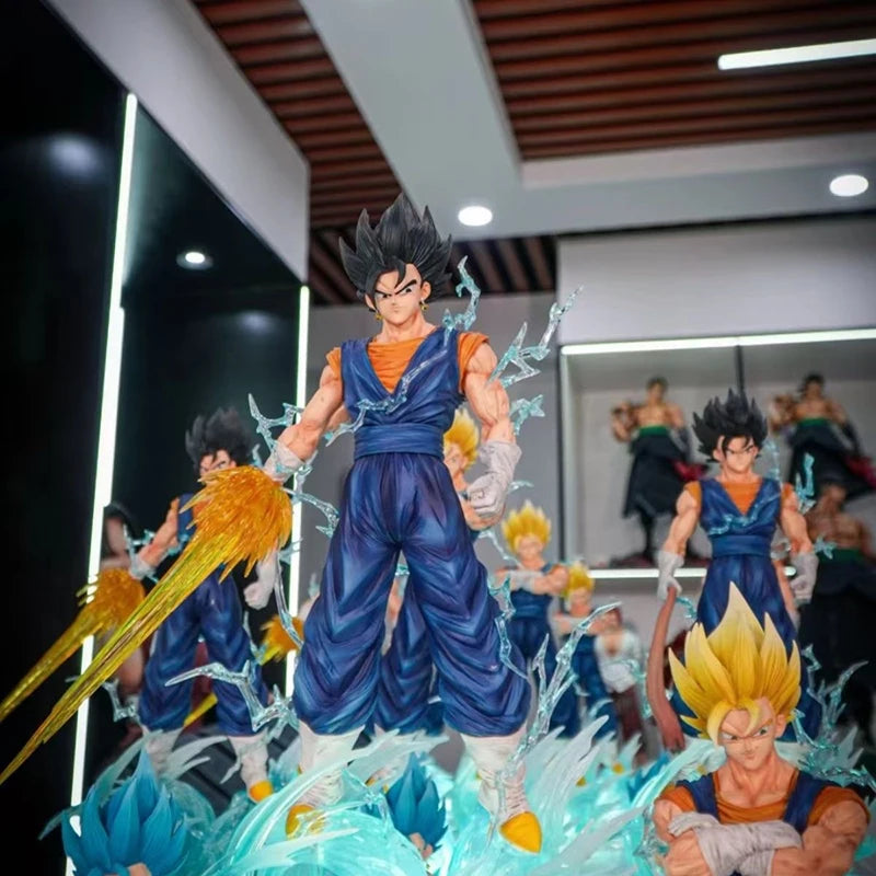 New Jt Statue 38cm/14.96inch Dragon Ball Z Vegetto Figure 3 Heads Replace Super Saiyan Action Figures Collection Model Toys Gift