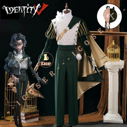 Identity V Knight Cosplay Costume Wig Uniform Richard Sterling Glasses Roy Ramit Halloween Party for Women Men Carnival Cos Prop