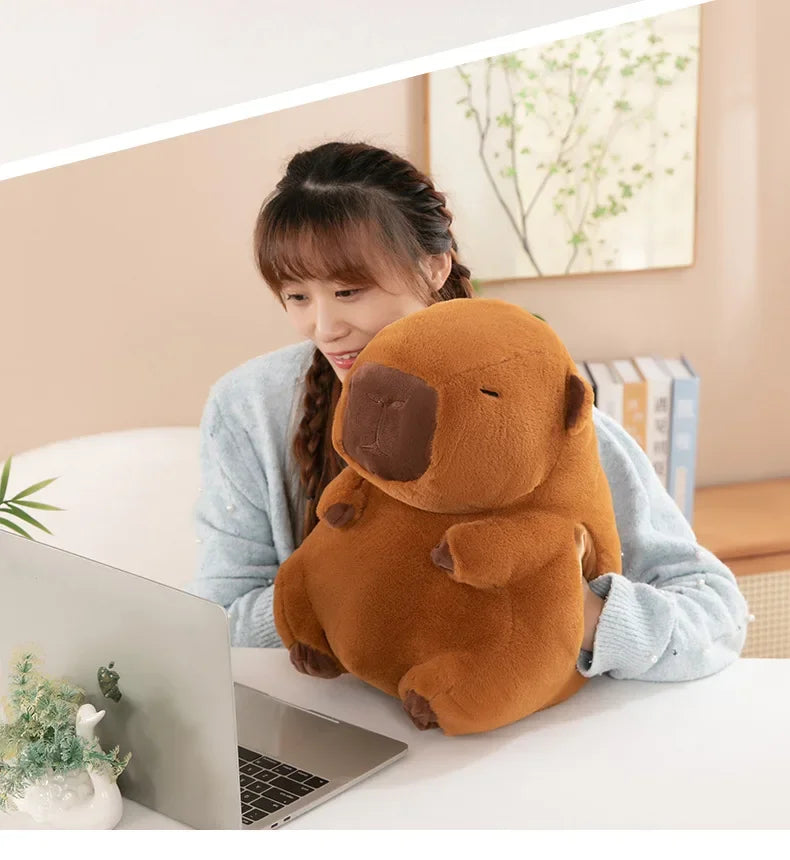 30/40cm Soft Capybara Hand Warmer Pillow Stuffed Funny Capybara Plush Hand Warmer Cartoon Portable Capybara Plush Stuffed Doll