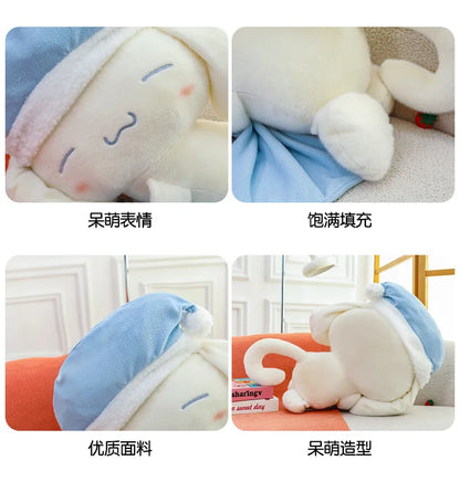 50CM Sanrio Sleeping Cartoon Anime Cinnamoroll Plushies Stuffed Animal Home Decoration Peluche Sleeping Pillow Holiday Gifts