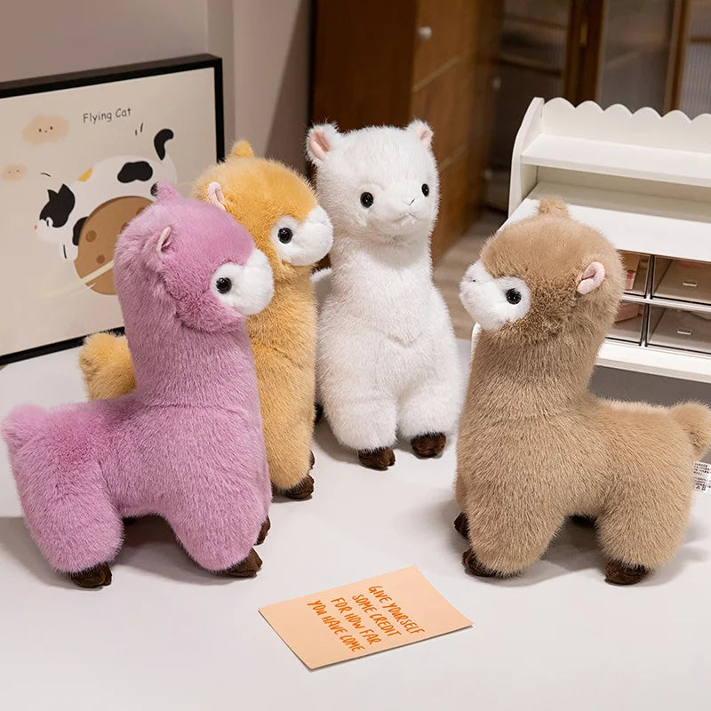 Pretty Color Fluffy Alpaca Plush Toys Emulational Stuffed Animal Llama Plushies Soft Doll Cuddly Home Decor Pillow Girl Gift