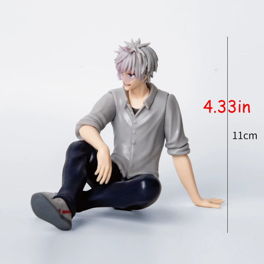11cm Jujutsu Kaisen Anime Figure Sitting Gojou Satoru Action Figure Handsome Geto Suguru Figurine PVC Collection Model Doll Toys