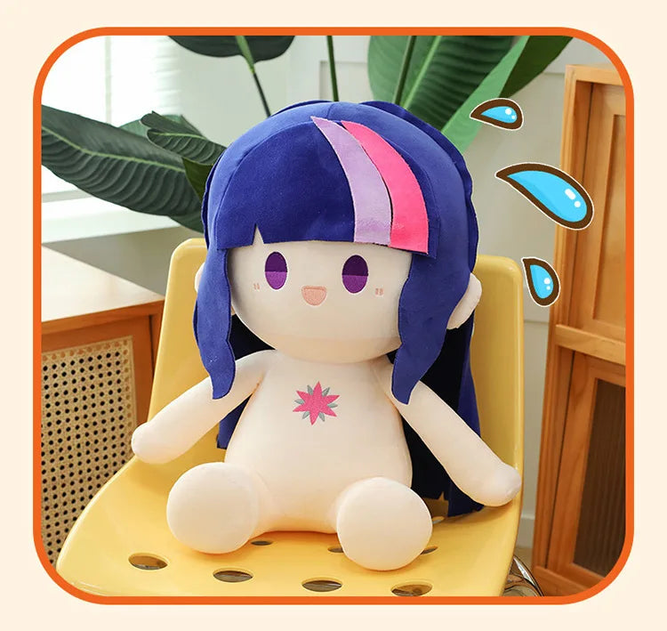Kawaii 30/40/50cm  Movie Peripheral Cute Colorful Pony Cotton Doll Plush Toy Girl Soothing Sleep Pillow Birthday Gift Girl Doll