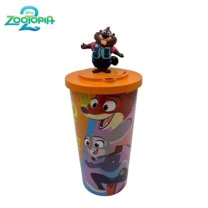 【HOT】Zootopia 2 Disney Movie Shaped Water Cup Nick Judy Cartoon Styled Cups With Crossbody Strap Kawaii Birthday Girl Boy Gifts