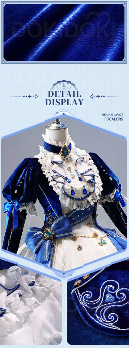 IN STOCK Focalors Furina Doujin Cosplay Costume Game Genshin Impact DokiDoki-SR Fontaine Hydro Focalors Women Waltz Dress Lolita