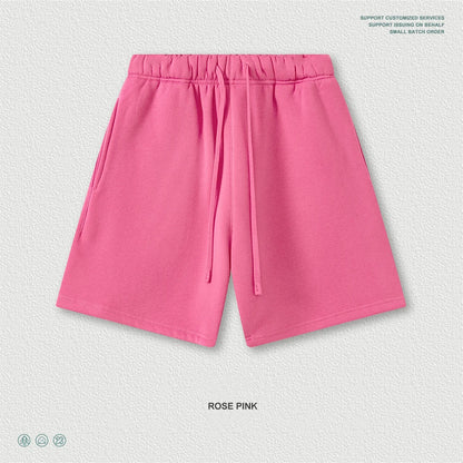 ZODF Trendy 2025 Autumn Winter Men Warm Soft Fleece Shorts Unisex Casual Hip Hop 345gsm Solid Shorts Brand Bottoms HY1173