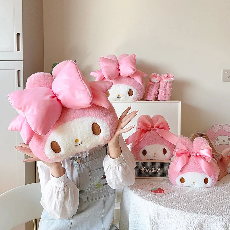 Sanrio Cartoon My Melody Headrest Back Cushion Cartoon Anime Seat Belt Cover Japanese Style Car Accessory Throw Pillow Sofa Bed