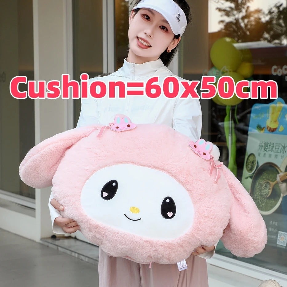 Lovely Kuromi My Melody Plushies Stuffed Anime Headrest Comfortale Soft Cuddly Pillow Cartoon Plush Toy Blanket Xmas Gifts Girl