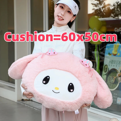 Lovely Kuromi My Melody Plushies Stuffed Anime Headrest Comfortale Soft Cuddly Pillow Cartoon Plush Toy Blanket Xmas Gifts Girl