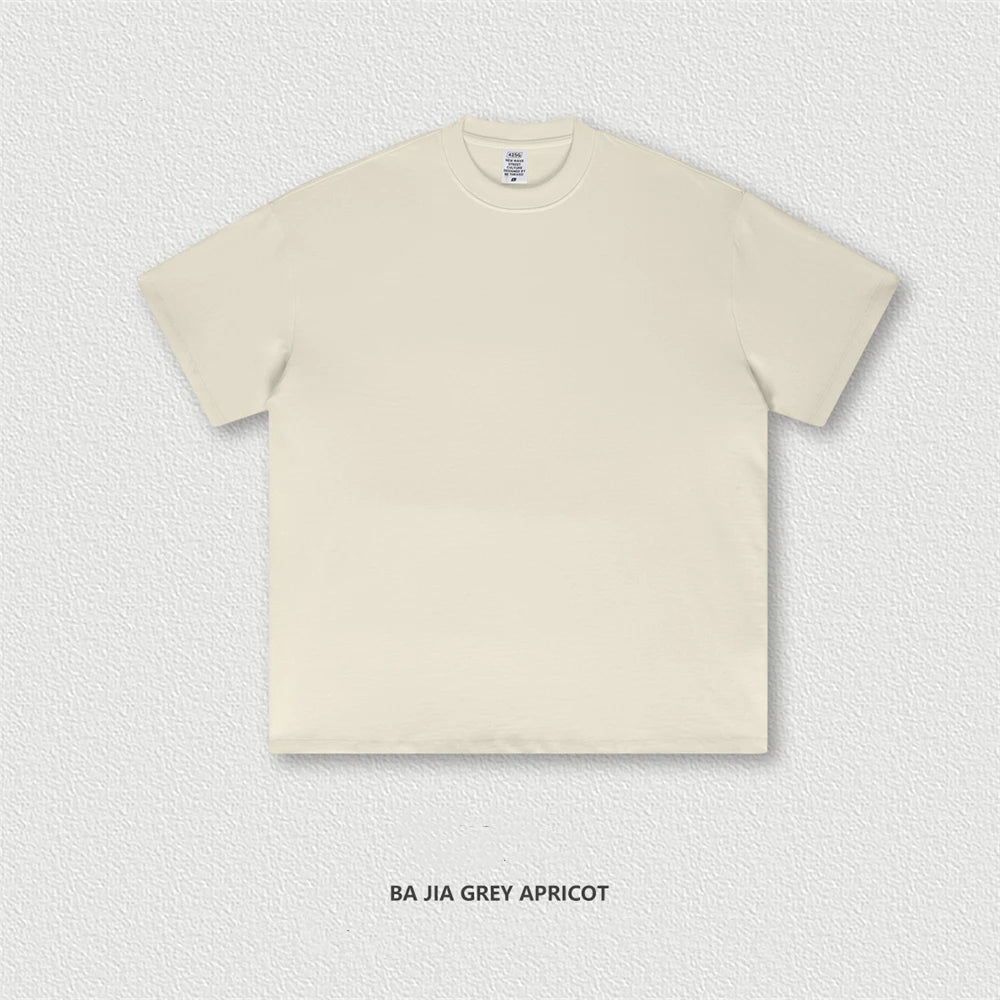 ZODF 2025 Heavy-Weight 425gsm 100% Cotton T-Shirts For Men Unisex Summer Oversized O-Neck Basic Solid T Shirt Brand Tees HY0485