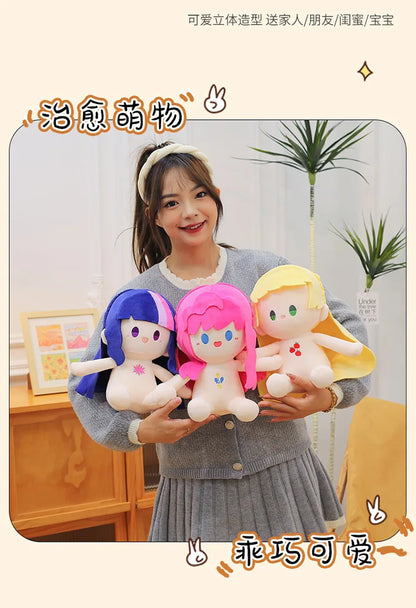 Kawaii 30/40/50cm  Movie Peripheral Cute Colorful Pony Cotton Doll Plush Toy Girl Soothing Sleep Pillow Birthday Gift Girl Doll