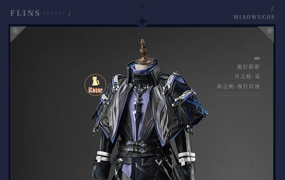 Genshin Impact Kyryll Chudomirovich Flins Cosplay Costume Wig Uniform Game Cos Outfit Halloween Party for Women Men Carnival Set