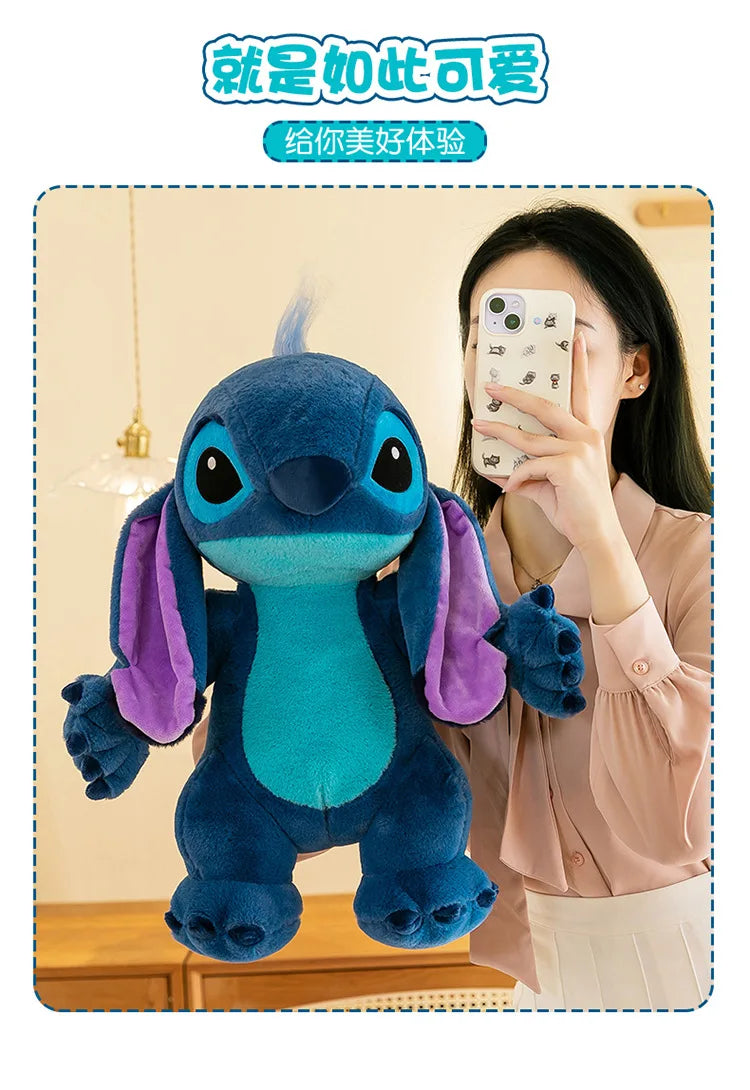 50/70/90cm Super Big Size Stitch Disney Anime Plush Stuffed Doll Angel Decoration Plushies Children Pillow Ornament Holiday Gift