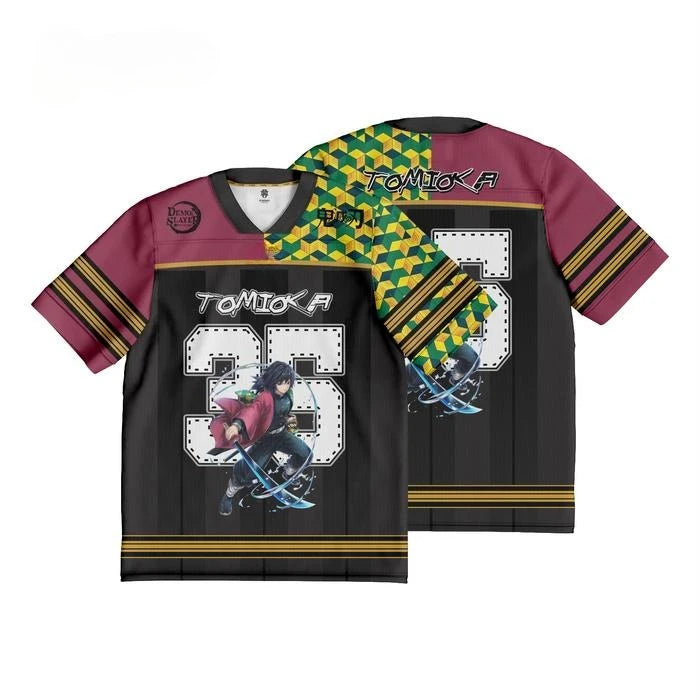 Demon Slayer Giyu Tomioka Anime Series Number 35 Jersey Oversize Kpop Baseball Hockey Outfit T-shirt Daily Unisex Tops Tees