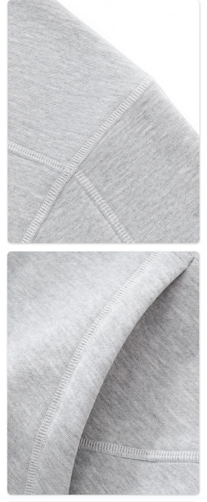 ZODF Trendy Men 350gsm Fleece Loose Boxy Fit Hooded Hoodie Unisex Hip Hop Solid Warm Pullovers Coat For Winter HY0032