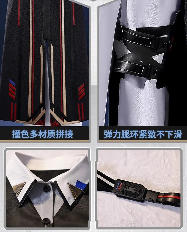 iCoser Caleb Cosplay Costume Wig Farspace Colonel Love and Deepspace Uniform Cap Halloween Party for Women Men Carnival Props