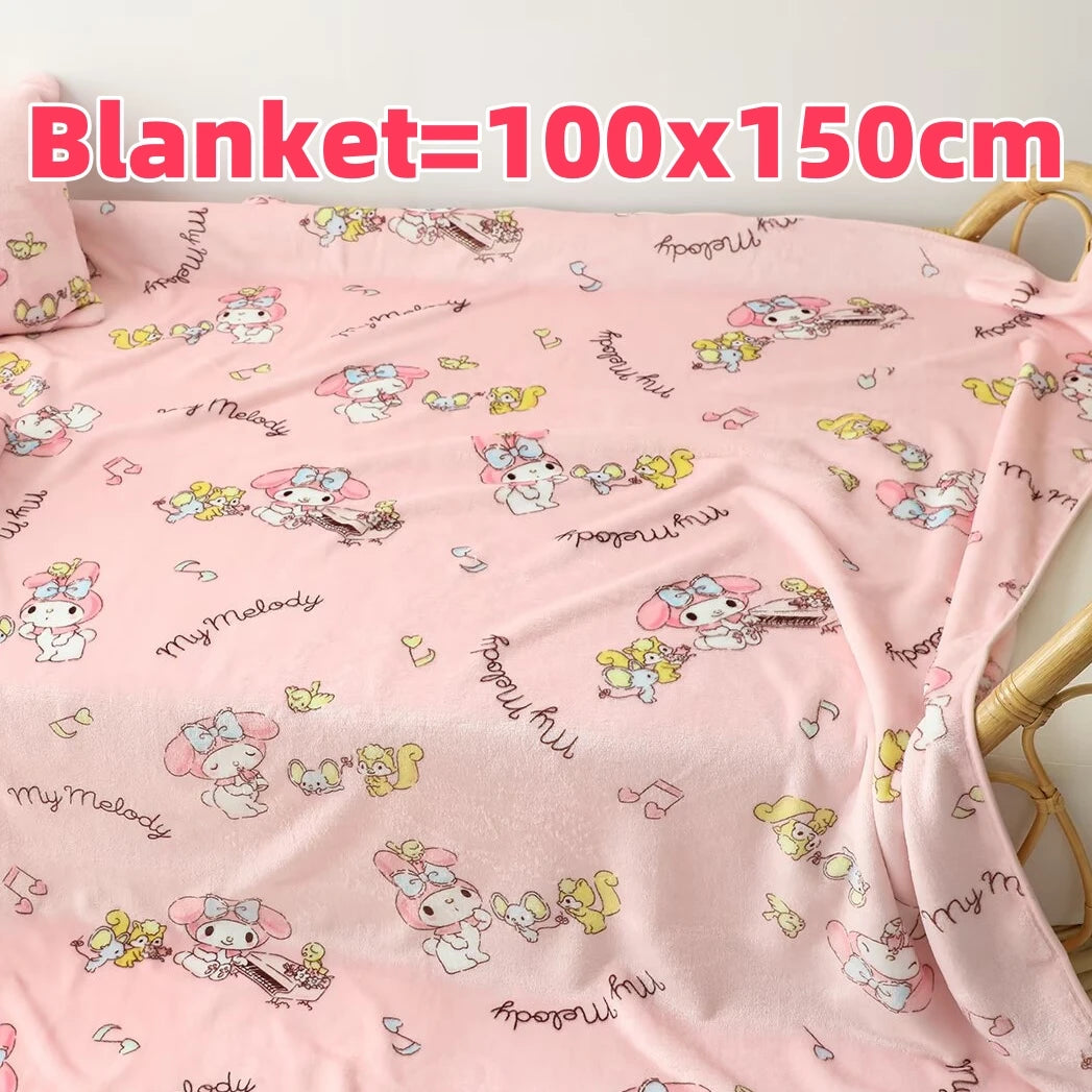 Lovely Kuromi My Melody Plushies Stuffed Anime Headrest Comfortale Soft Cuddly Pillow Cartoon Plush Toy Blanket Xmas Gifts Girl