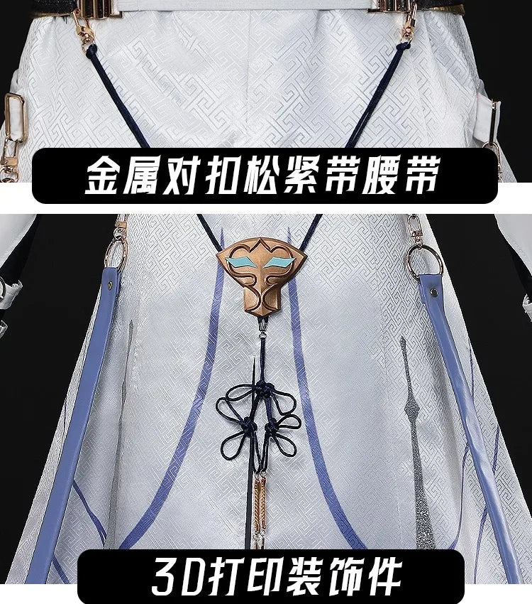 Love and Deepspace Xavier Lumiere Cosplay Costume Wig Shimmering Moonlight Uniform Earrings Halloween Party Women Men Carnival