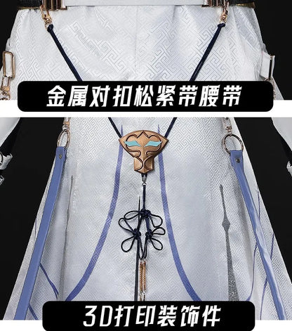 Love and Deepspace Xavier Lumiere Cosplay Costume Wig Shimmering Moonlight Uniform Earrings Halloween Party Women Men Carnival