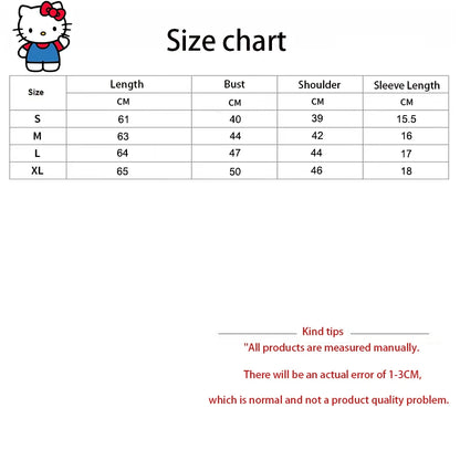 Summer Hello Kitty casual short-sleeved T-shirt for women loose Korean fashion Y2K top Sanrio clothes streetwear T-shirt