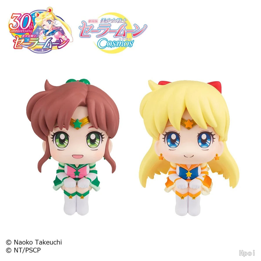 Q Version Sailor Moon Anime Figure Kawaii Sailor Mars Jupiter Mercury Venus Action Figure PVC Collection Model Doll Toy for Kids