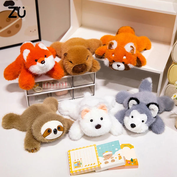 18-40cm Cozy Lying Plush Animals Cute Racoon Capybara Sloth Dog Soft Kawaii Doll Sleep Pillow for Girls and Boys