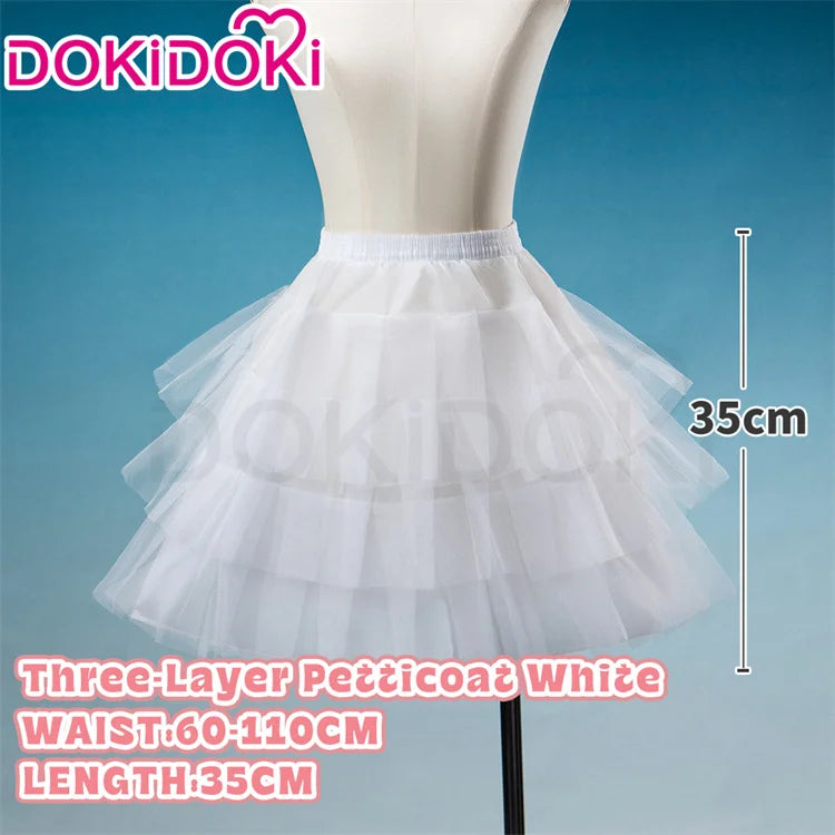 IN STOCK Underskirt Petticoats Bustle Cosplay Props DokiDoki Halloween Skirt Dress Petticoats Long Short White Black Bustle