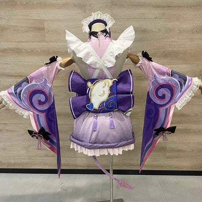 iCoser Genshin Impact Yumemizuki Mizuki Cosplay Costume Wig Dress Headwear Tail Natlan Halloween Party for Women Girls Cos Props