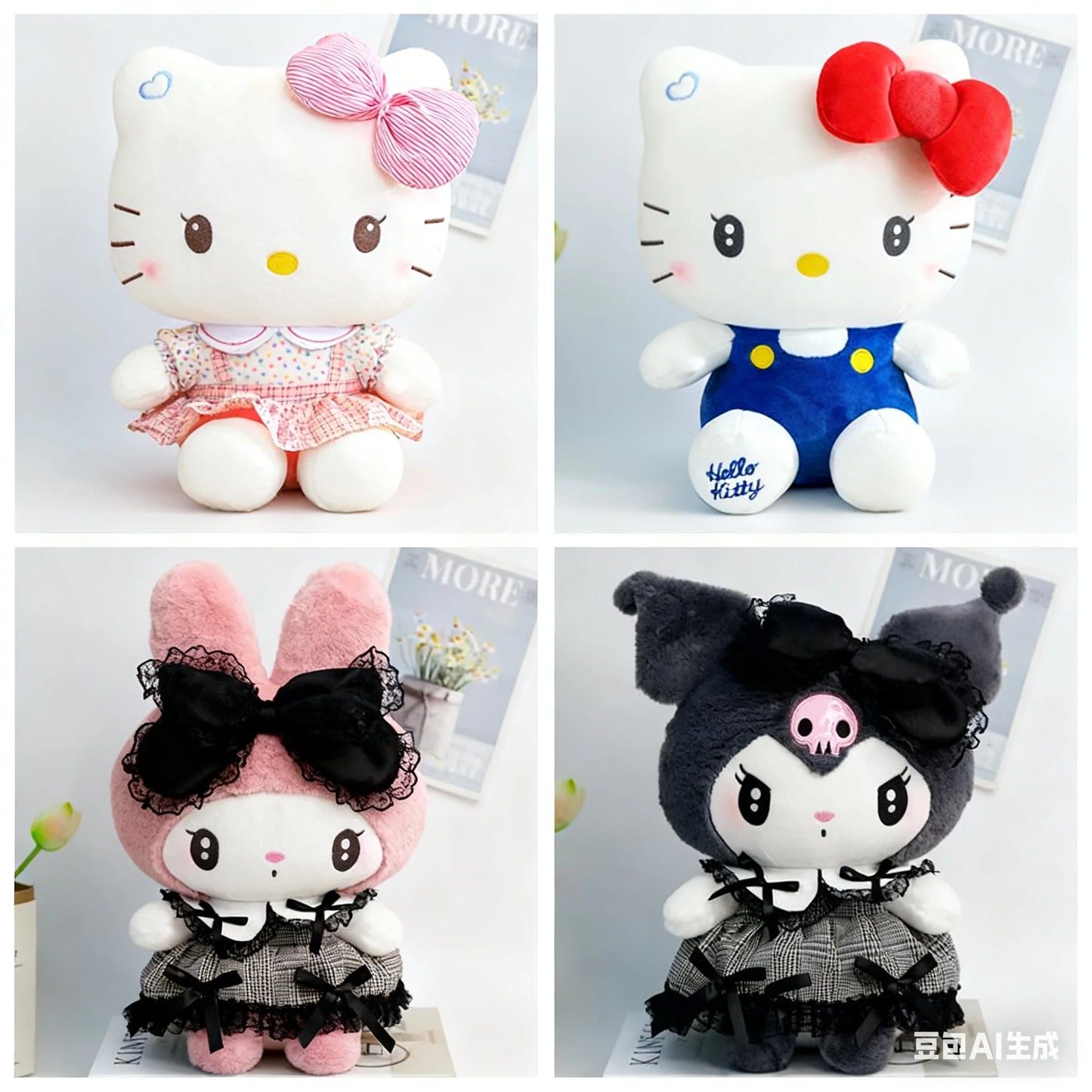 4style Hello Kitty Anime Hello Kitty Stuffed Toys Plushier Soft Pillow Birthday Gifts For Girls Kawaii Hello Kitty Plush Dolls