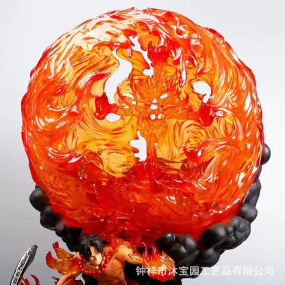 One Piece Great Flame Ring Statue Portgas·D· Ace Model Boxed Glowing 16 Colors Figure Collectible Toys & Hobbies Action Figures